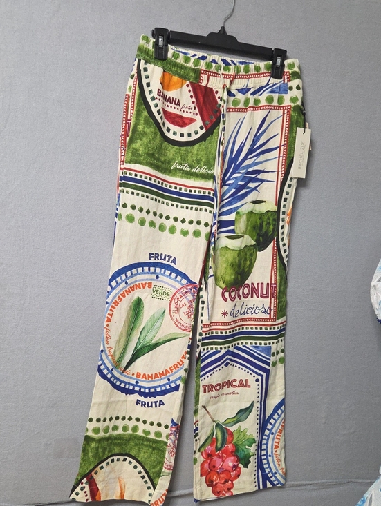 Rachel Zoe Pants - Rachel Zoe Tropical Fruit Print Wide-Leg Linen Pants NWT Farm Rio Style Xsmall